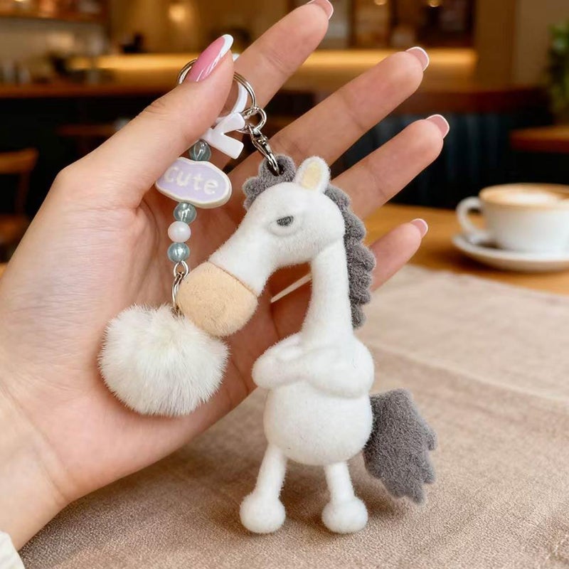 Chosen Black Horse Keychain 2026 Year of the Horse Keychain Pendant Mascot Cool Black Horse Doll Wholesale Factory